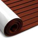 Fullfire EVA Foam Boat Flooring, Faux Teak Marine Boat Decking Sheet with Self-Adhesive Deck Carpet for Bass Boat Jon Boat Pontoon RV Kayak Floor 94" x 47"/35"/15"