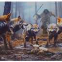 Christian Wall Art Jesus Running After Lost Lamb for Bedroom Office Canvas Printed Wolf and Lamb Pictures Jesus Christ Artwork Modern Living Room Church Framed Ready to Han(16x24)