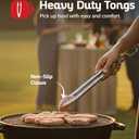 Professional Acacia Wood BBQ Tool Set (3 PCS) - Heavy Duty Stainless Steel Grill Accessories Kit with Spatula, Fork & Tongs - Durable Barbecue Utensils for Outdoor Cooking & Grilling