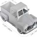 Farmhouse White Truck Decor, Vintage Metal Farm Truck Decor,Rustic Outdoor/Indoor Garden Trucks Planter,Decorative Tabletop Fall Table Pick-up Decor, Collectible Vehicles Gifts