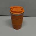 KETIEE 12oz Insulated Travel Mug, Vacuum Stainless Steel Double Walled Reusable Coffee Cup with Leakproof Lid, Hot and Iced Coffee Tea Water (G1-Orange brown)