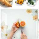 Kitchenville Glass Cutting Board 20”x16”: Tempered Glass Kitchen Counter Protector - Durable- Scratch-Resistant, Heat-Proof - Design 5 - Floral Design