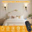 Rechargeable Wall Sconce Set of 2, Black Battery Operated Wall Sconce with Magnetic Rechargeable 5200mAh Battery Stick Dimmable and Remote, 3 Colors Wireless Lighting for Bedroom Hallway