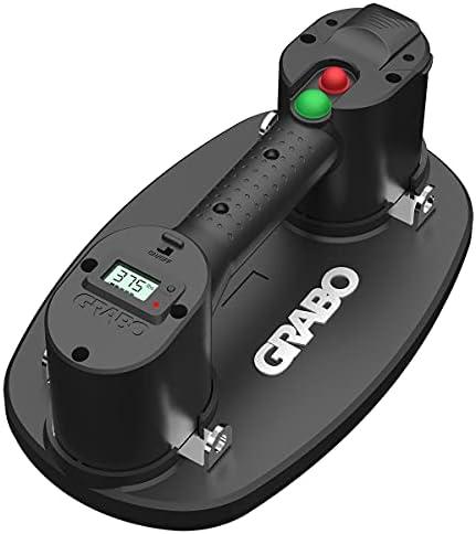 GRABO PRO-Lifter-20 Electric Vacuum Suction Cup (2021) For Tiles, Stone, Wood, Glass, Concrete Pavers, Drywall. Lifts up to 375lbs with Auto Shut-OFF Switch. Incl: 1 Battery, 1 Seal, Charger, Carry Bag