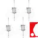 Teyva Daily 4 Pack 8-Loop Crab Trap with Crab Gauge Stainless Steel Cylindrical Snare Traps for Fishing Pole Catches Dungeness, Rock and Blue Crabs Crabbing Equipment