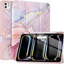 Soke Case for New iPad Pro 11 Inch (M5/M4) 5th Generation 2024-2025 with Pencil Holder - [Shockproof + Apple Pencil Charging + Auto Wake/Sleep], Soft TPU Back Cover for iPad Pro 11", Dreamy Marble