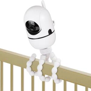 Tripod Baby Monitor Mount for HelloBaby HB65/HB40/HB6550/HB6560/HB6148/HB66/HB6339/HB6550 Pro, ANMEATE SM935E, Flexible Baby Camera Mount Attach Your Camera Wherever You Want (White)