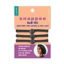Snap Hair Ties for Thick, Natural, Curly Hair | No Slip, No Tension Pro Hair Tie | Strong Ponytail Holder (3 Pack, Black)