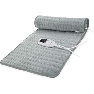 Heating pad Electric Heat Pad for Back Neck Shoulder Knee Arms Legs- Electric Heat Pads with 6 Heat Settings -Auto Shut Off (33" X 17", Silver Gray)