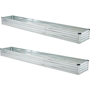 10x2x1ft(2 Pack) Galvanized Raised Garden Bed,Outdoor Planter Box Metal Patio Kit Planting Bed for Vegetables Flowers and Succulents,Silver