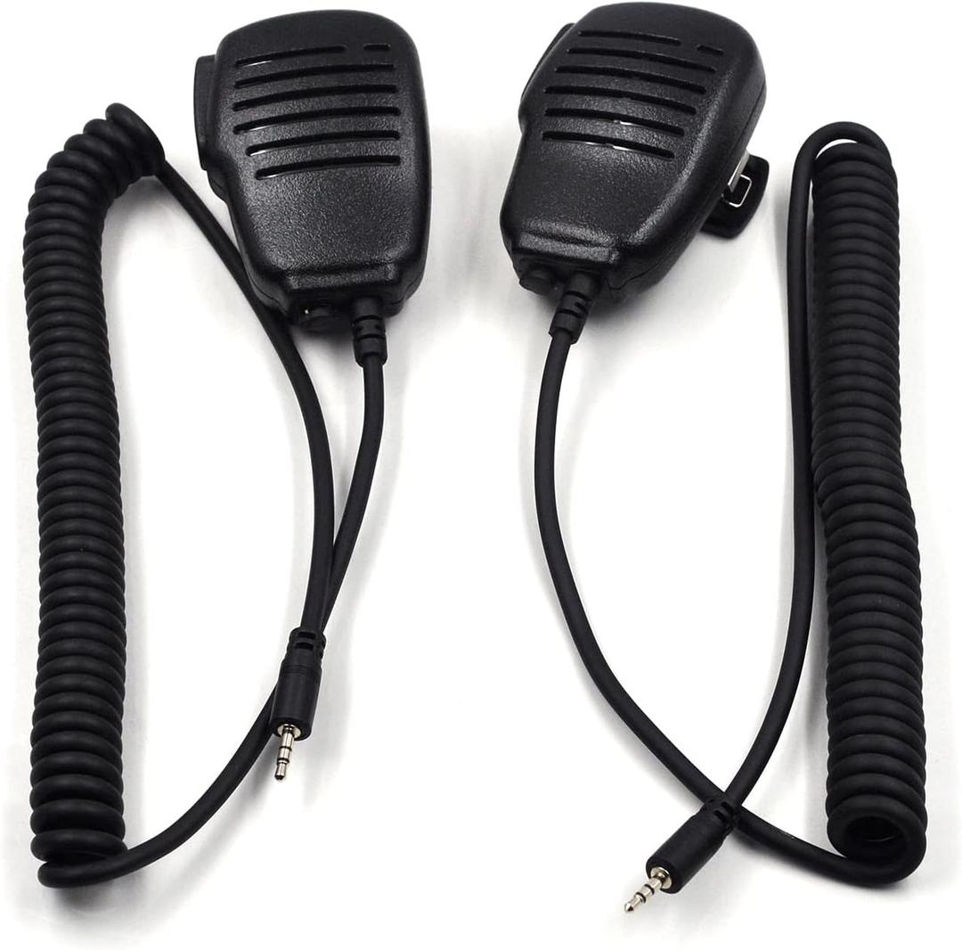 (2-Pack Speaker Mic Microphone 1 Pin 2.5mm for Motorola CXT135 CXT145 CXT175 CXT195 CX112 CX190 PR245 PR260 PR350 MT650 MT750 MT800 Two Way Radio with 3.5mm Audio Jack