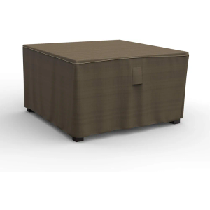 Budge StormBlock Hillside Square Patio Table Cover Premium, Outdoor, Waterproof, Large, Black and Tan Weave