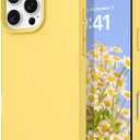 DOMAVER Case for iPhone 16 Pro 6.3'' Case Smooth Liquid Silicone Soft Gel Rubber Microfiber Lining Cushion Cover Shockproof Protective Phone Cases Compatible with iPhone 16 Pro - Yellow