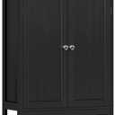 Iwell Bathroom Cabinet, Bathroom Storage Cabinet with 2 Doors & 3 Shelves, 3 Heights Available, for Living Room, Entryway, Kitchen, Home Office, Black, 11.8"D x 23.6"W x 31.5"H