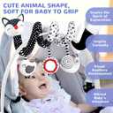 XIXILAND Baby Spiral Plush Toys, Black and White Baby Car Seat Toys, High Contrast Infant Newborn Toy 0-6 Months for Stroller Crib Mobile, Sensory Toy Best Gift for 0 3 6 9 12 Months Boys Girls