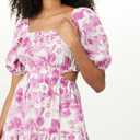 The Drop Women's Anaya Square Neck Cut-Out Tiered Maxi Dress (Wild Purple Floral Print)