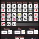 Calendar and Weather Pocket Chart, Classroom Organized Chart, 149 Pieces (Black)