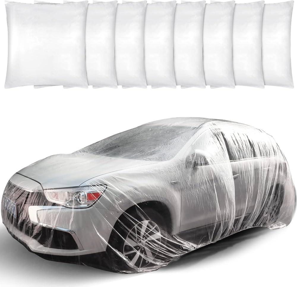 Disposable Waterproof Plastic Car Cover L, Rain-Proof Protective Vehicle Cover for Dust and Weather, Universal Fit for Cars and Suvs, 1 Piece