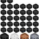 shouwuhho 32 Pack Furniture Risers Adjustable Bed Risers Heavy Duty Lifts Height 1", Square Stackable Bed Risers 1, 2 or 3 Inch for Desk Leg Table Couch Sofa Chair Bed Frame Legs Dorm, Black
