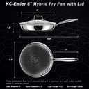 8" Non-Stick Frying Pan with Lid Tri-Ply Stainless Steel Pan with Stay-Cool Handle Oven & Dishwasher Safe For Induction, Ceramic & Gas Stovetops