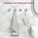 MOTAIPEAK Suction Cup Hooks for Shower,Upgraded Strong Suction Hooks for Inside Shower,Removable Towel Hooks for Bathroom, Glass, Window, Tile,Waterproof & Reusable, No Drilling,Silver (2 Pack)