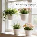 3 x RooTrimmer Hanging Planters 11 Inch, 3 Pcs Flower Pots with Drainage Hole, Self Watering Hanging Basket for Indoor Outdoor Plants, Decor, White