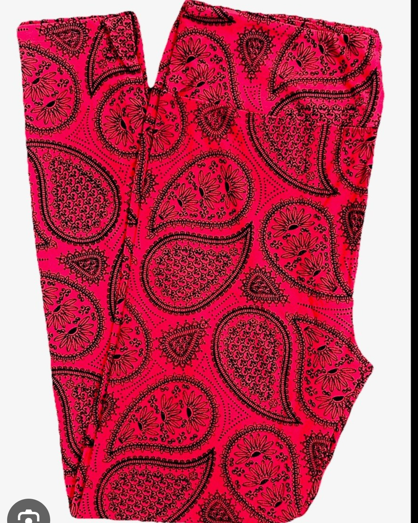 Lularoe LEGGINGS Red Paisley Print, 2 Pack, Size TC