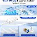 [Apple MFi Certified] 2-in-1 Charging & Audio Adapter for iPhone, Lightning to 3.5mm Headphone Jack Dongle Splitter, Supports Hi-Res Lossless Sound, Compatible with iPhone 14/13/12/11/XS/XR/8/7 2Pack