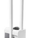 IVYROLL Toilet Brush and Plunger Set Hidden, S-Shaped Toilet Brush Plunger Combo, Perfect for Homes, Apartments & Bathrooms (White)