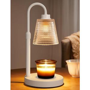 Innqoo White Candle Warmer Lamp with Timer, Dimmable Candle Warmer for Jar Candles, Height Adjustable Wax Melts Warmer, Birthday Gifts for Women Mom, House Warming Gifts New Home Decor (Regular(4.7 in))
