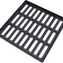 Sewer Cover Grates, Cast Iron Drains, Outdoor Drain Cover, 19.7x19.7 Cast Iron Drain Sewer Grate, Heavy Duty Channel Grate for Catch Basin, Black