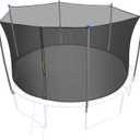 16FT Trampoline Replacement Enclosure Net with Universal Trampoline Replacement Enclosure Poles and Hardware (16 FT)