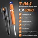 Nicpro New 7-in-1 Magnetic Carpenter Pencils with Sharpener, CP5000 Construction Pencil + Refill, Deep Hole Marker for Construction, Woodworking Pencil with Magnetic, Best Carpenter Tools for Marking
