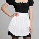 2 Pcs Womens White Waist Apron with Pockets Vintage Half Apron Maid Outfit for Waitress Servant Halloween Cosplay