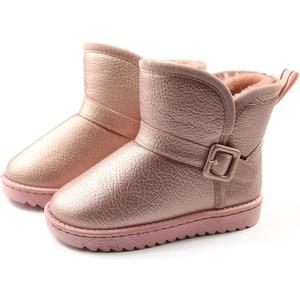 Apawwa Girls and Boys Boots Fur Lined Slip-On Warm Girls Snow Boots Waterproof Kids Winter Boots Stylish Kids Walking Boots, 37