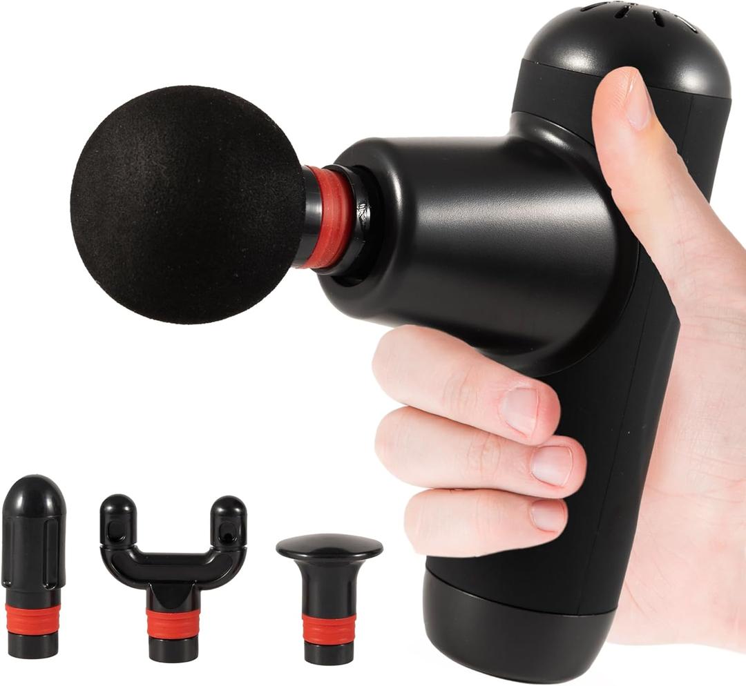 Mini Massage Gun  Deep Tissue Portable Muscle Massager for Pain Relief, 22 lbs Stall Force, 8 mm Amplitude, 4 Speeds, Brushless Motor, 240 Min Battery, Travel Minis Essential