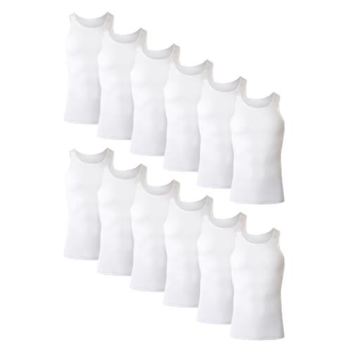 Hanes Men's Pack, Moisture-Wicking Ribbed, Lightweight Cotton Tank Undershirts, White , Large, 5 Count ( Pack of 1)