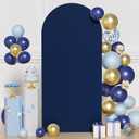 FUHSY Spandex Fitted Wedding Arch Cover 6 FT Navy Arch Backdrop Cover Chiara Wall Backdrop Covers for Arch Stand Arched Stand Covers Blue Arches Cover for Wedding Birthday Party Banquet Decor