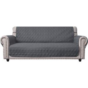 Couch Sofa Slipcover 100% Waterproof Nonslip Quilted Furniture Protector Slipcover for Dogs, Children, Pets Sofa Slipcover Machine Washable (Dark Grey, 78")