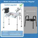 Heavy-Duty Bedside Commode 3-in-1Toilet Commode Chair Extra-Wide Seat 500 Pound Weight Capacity Bucket with Lid Included Adjustable Height & Width for Seniors Disabled Patient Home Care