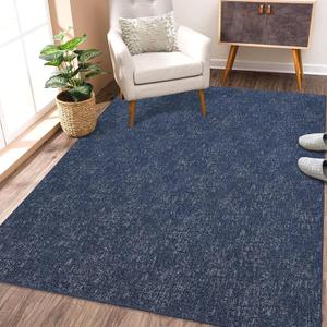 COZYLOOM Washable Rug 8 x 10 Rug for Living Room Modern Navy Rug Non Slip Throw Rugs Large Area Rug for Bedroom Low Pile Stain Resistant Carpet for Dining Room Nursery Office 8'x10' Navy Blue