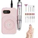 Nail Drill 45000RPM, Rechargeable Nail Drill Cordless, Professional Electric Battery Operated Nail File for Thick Toenails with11 Bits Kit for Manicure Remove Gel Polish