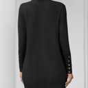 BB&KK Women's Cardigan Sweaters Button Cuff Long Sleeve Knit Open Front Jacket Casual Fall Coat with Pockets (Black, L)