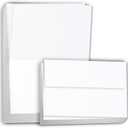 Hamilco Linen Card Stock Folded Blank Cards with Envelopes 5x7 - Scored Linen Cardstock Paper 80lb Cover - 100 Pack