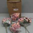 Geosar 8 Pcs Rose Artificial Flowers Fake Flowers Bouquet 21 Heads Silk Faux Floral Bundles with Stem for Home Bridal Wedding Arrangements Table Centerpieces Party Decor (Pink)