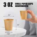 Clawsoff 300 Pack 3 oz Paper Cups, Disposable Kraft Small Bathroom Cups 3 Ounce, Hot/Cold Beverage Cups for Home, Kitchen, Party