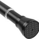 Tension Rods for Windows 28 to 48 Inch Black Curtain Rods no Drilling Tension Curtain Rod Adjustable Curtain Rods Expandable Pressure Spring Tension rod for Closet, Doorway, 1 Pc, Black