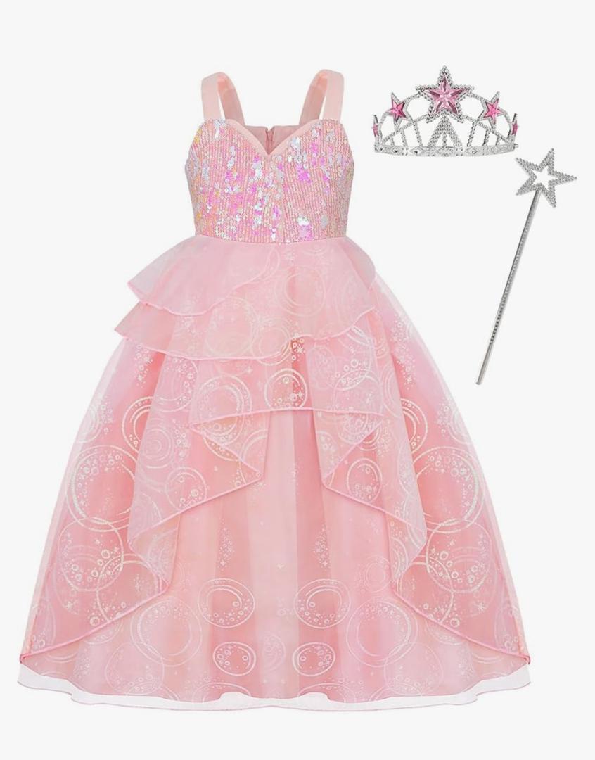 Ghnatygren Pink Witch Dress for Girls Halloween Costume Outfits Princess Sequin Dresses Layered Tulle Sparkly Mesh 120 Ghnatygren Pink Witch Dress for Girls Halloween Costume Outfits Princess Sequin Dresses Layered Tulle Sparkly Mesh 120