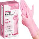 SwiftGrip Disposable Nitrile Dishwashing Gloves, Extended 12 Inches Cuff, 6-mil, Cherry Blossom Cleaning Gloves, Latex-Free (Pink, M)