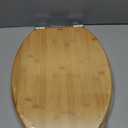 Angol Shiold ELONGATED Bamboo Wood Toilet Seat Soft Close Zinc Alloy Strong Hinges, Light, Easy to Install & Clean, Up to 400 lbs (Elongated 18.5", Natural Bamboo)